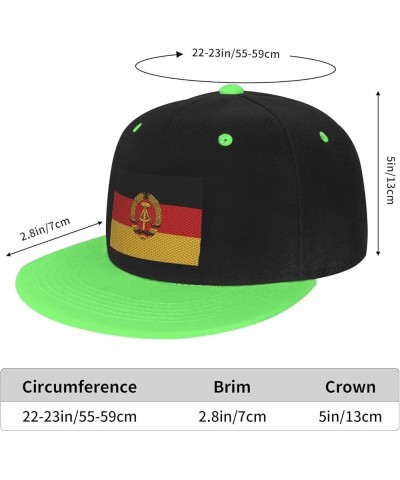 Flag of East Germany Baseball Cap for Men Women Snapback Hat Adjustable Flat Bill Hats Green $13.35 Baseball Caps