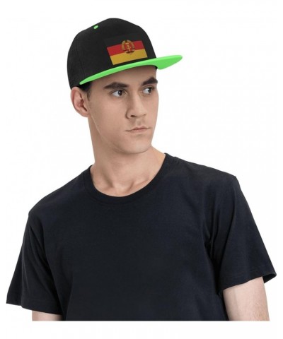 Flag of East Germany Baseball Cap for Men Women Snapback Hat Adjustable Flat Bill Hats Green $13.35 Baseball Caps