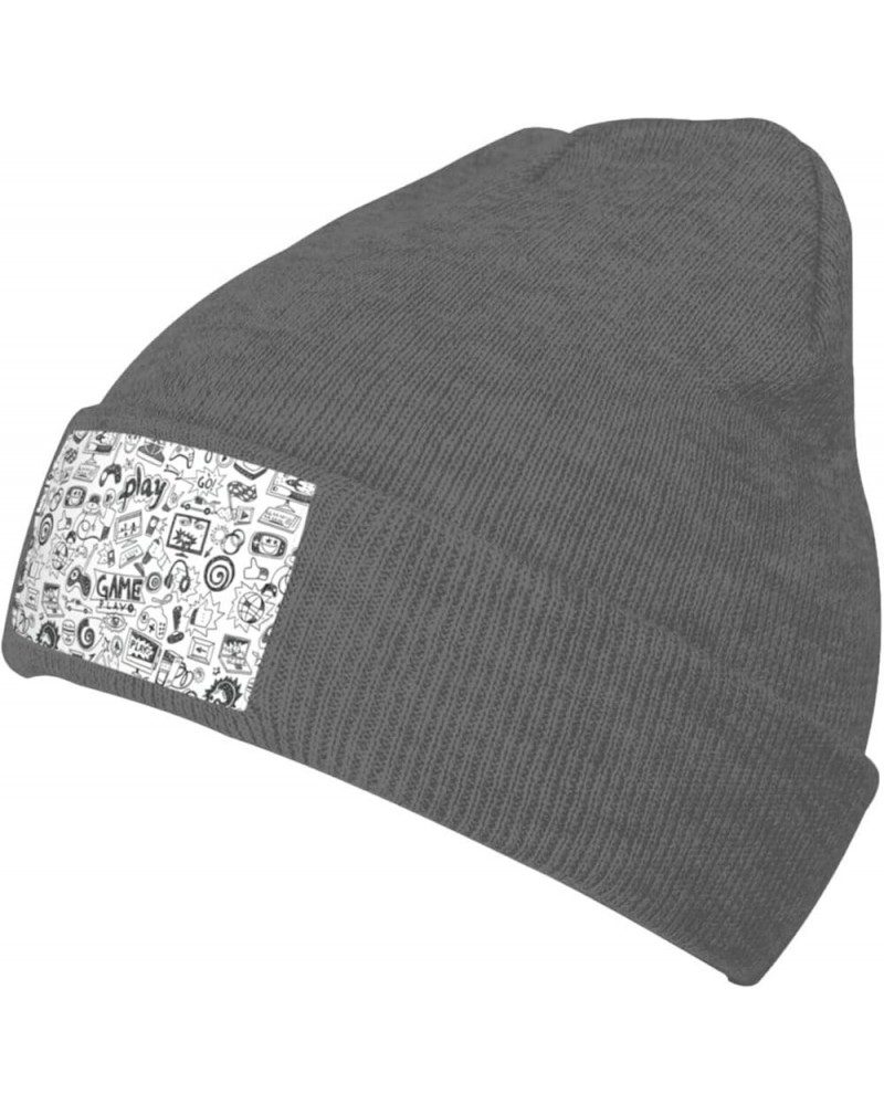 Video Game Boys Print Unisex Soft Warm Beanie Hat for Men Women Elastic Lightweight Skiing Knitted Hat Deep Heather $10.08 Sk...