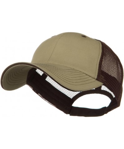 Big Size Garment Washed Cotton Twill Mesh Cap Khaki Brown $14.29 Baseball Caps