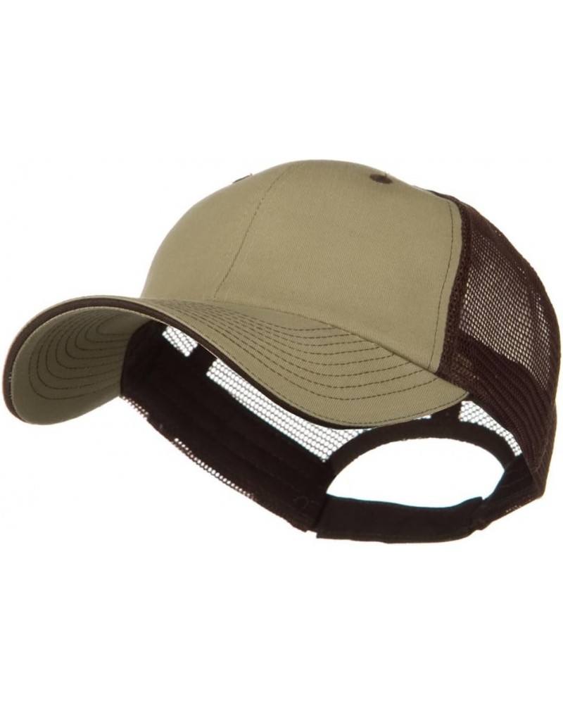 Big Size Garment Washed Cotton Twill Mesh Cap Khaki Brown $14.29 Baseball Caps