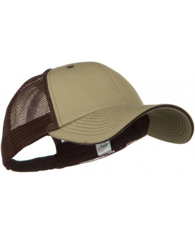 Big Size Garment Washed Cotton Twill Mesh Cap Khaki Brown $14.29 Baseball Caps