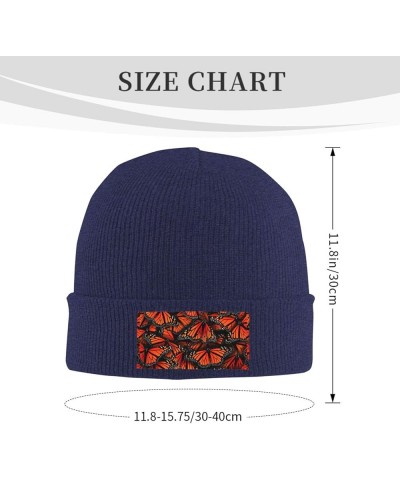 Monarch Butterflies. Print Multi-Purpose Knitted Hat Unisex Winter Warm Hat, Outdoor Or Daily Wear,Soft Warm Navy Blue $13.40...