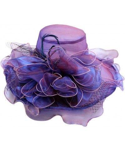 Women's Church Fascinator Bridal Tea Party Wedding Hat Hat Organizer for Baseball Caps Wall Mount Purple-9 $7.75 Baseball Caps