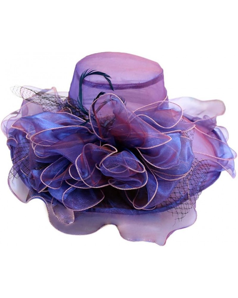 Women's Church Fascinator Bridal Tea Party Wedding Hat Hat Organizer for Baseball Caps Wall Mount Purple-9 $7.75 Baseball Caps