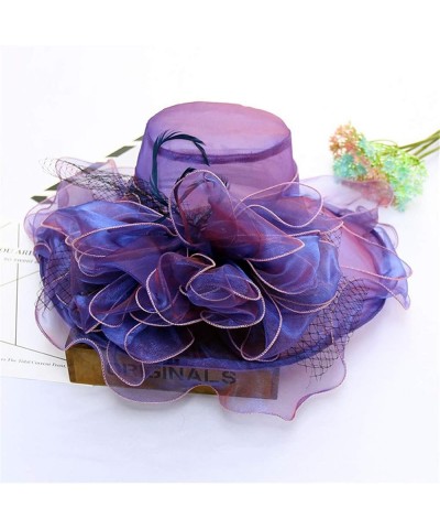 Women's Church Fascinator Bridal Tea Party Wedding Hat Hat Organizer for Baseball Caps Wall Mount Purple-9 $7.75 Baseball Caps