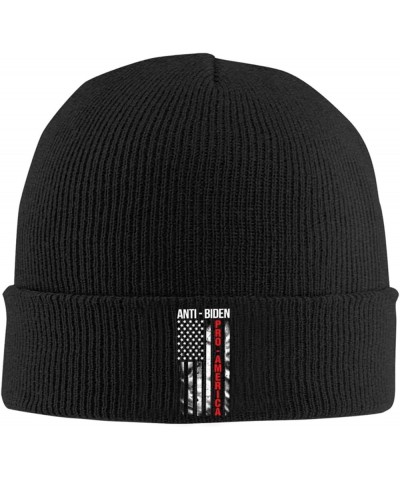 Anti Biden Pro America Flag Beanie Hat for Men Women Winter Hat Cuffed Knit Skull Cap Warm Ski Hats Black $9.93 Skullies & Be...