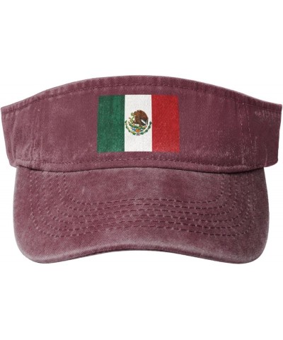 Mexico Flag Visor Cap Adjustable Sport Empty Top Baseball Sun Cap Black—4 Red $10.61 Visors