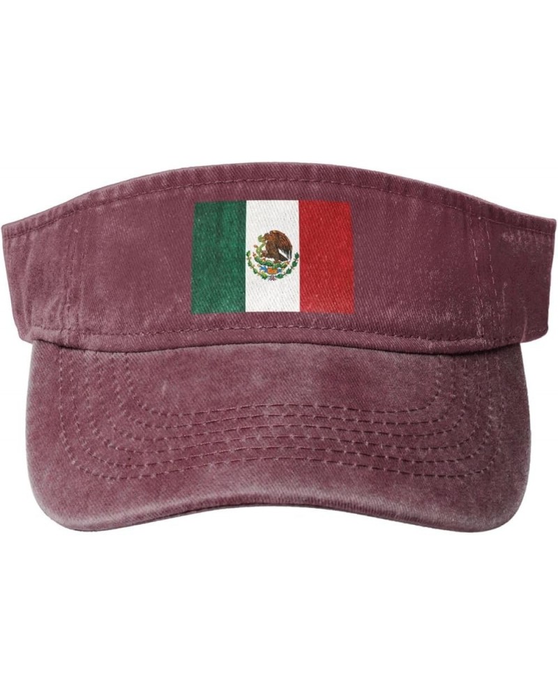 Mexico Flag Visor Cap Adjustable Sport Empty Top Baseball Sun Cap Black—4 Red $10.61 Visors