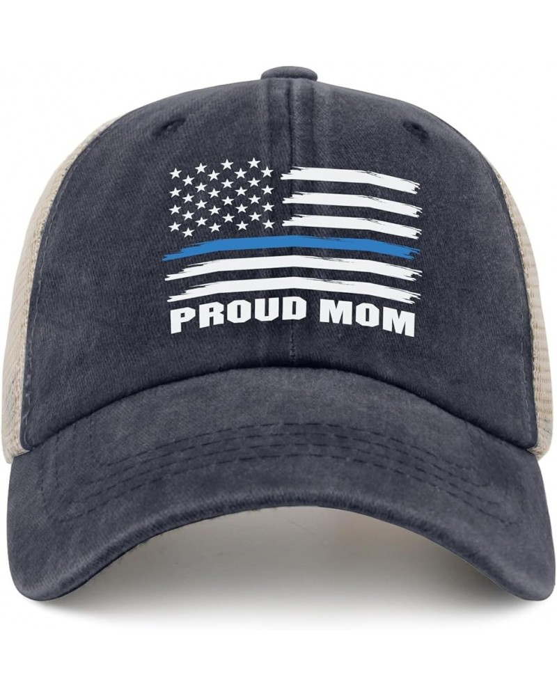 Proud Mom Trucker Hat Women Baseball Hat Dad Hat Gifts for Grandma Running Caps Purplish Blue04 $11.53 Sun Hats