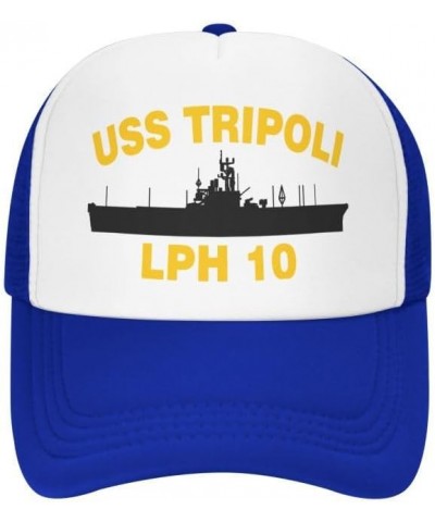 USS Tripoli LPH 10 Flag-Trucker Hats Denim Hats Cowboy Knit hat Baseball Caps Fisherman's hat Blue $16.78 Baseball Caps