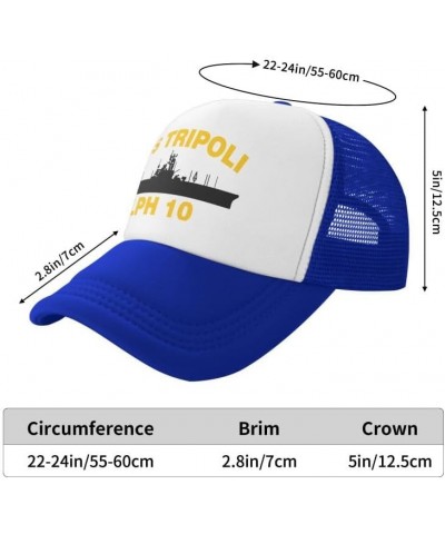 USS Tripoli LPH 10 Flag-Trucker Hats Denim Hats Cowboy Knit hat Baseball Caps Fisherman's hat Blue $16.78 Baseball Caps