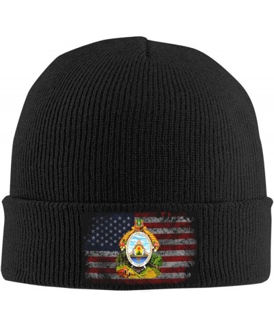 Coat of Arms of Honduras Cozy Knitted Hat for Winter - Warm Comfort Black Black $14.60 Skullies & Beanies