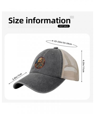 Mesh Baseball CapAdjustable Dad Hat Novelty Denim Trucker Hats for Men and Women, Majestic Eagle Pattern Deep Heather $9.32 B...