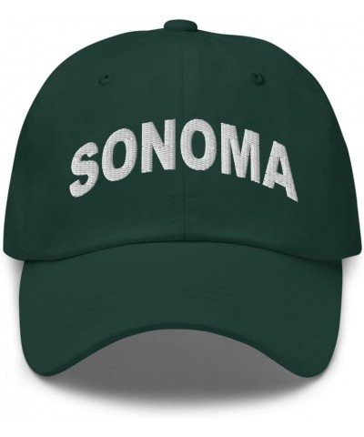 Sonoma California Hat Sonoma CA Cap Embroidered Dad Hat Adjustable Strap Closure Unisex Spruce $20.39 Baseball Caps