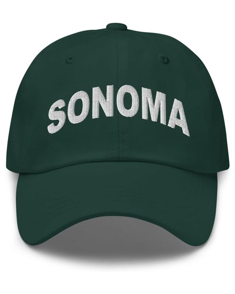 Sonoma California Hat Sonoma CA Cap Embroidered Dad Hat Adjustable Strap Closure Unisex Spruce $20.39 Baseball Caps