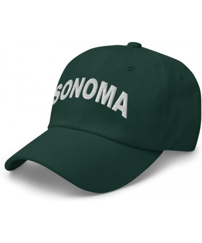 Sonoma California Hat Sonoma CA Cap Embroidered Dad Hat Adjustable Strap Closure Unisex Spruce $20.39 Baseball Caps