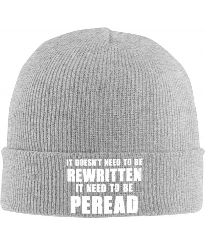 it Doesn't Need to be rewritten Winter Beanie Hats Unisex,Warm Cozy Knitted Cuffed Skull Cap Gray $9.76 Skullies & Beanies