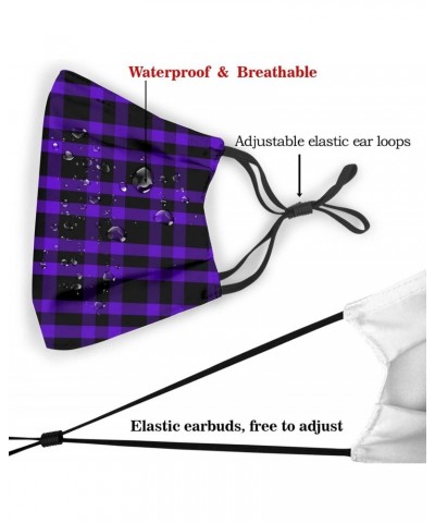 Lumberjack Plaid Scottish Cage Reusable Face Mask with Replaceable Filter Activated Carbon Dust Mask with Two Filters $11.38 ...