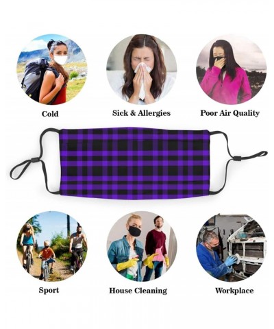 Lumberjack Plaid Scottish Cage Reusable Face Mask with Replaceable Filter Activated Carbon Dust Mask with Two Filters $11.38 ...