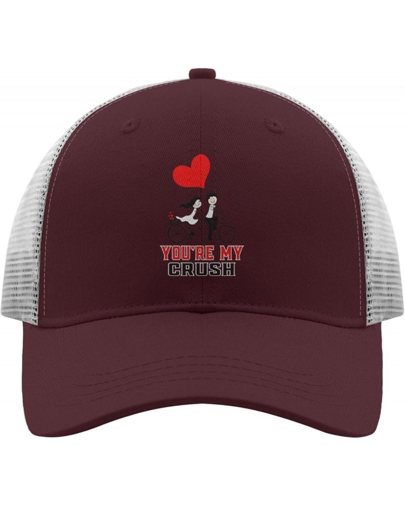 You're My crushh Trucker hat Runners hat Apricot Running hat Gifts for Women Hiking Caps Chestnut Red $9.27 Baseball Caps