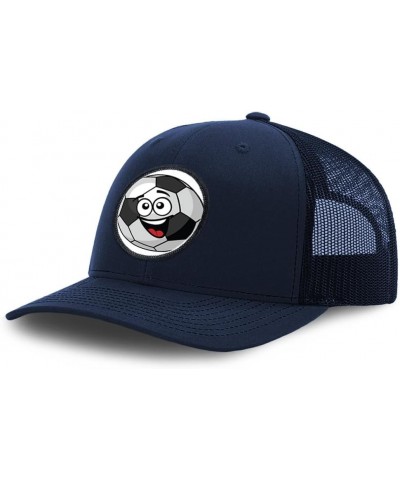 Patch Hat Trucker Baseball Cap Soccer Ball Smiling A Sports Soccer Euro Cup Dad Hat for Men & Women Navy Circle Patch $11.07 ...