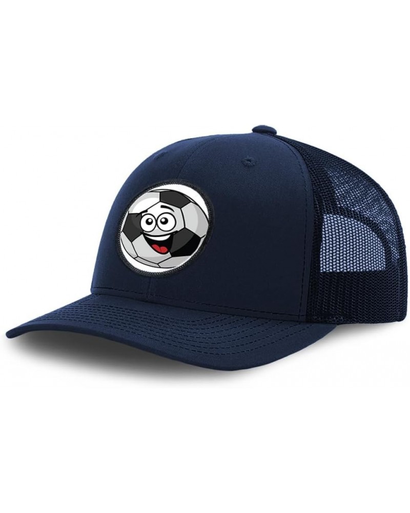 Patch Hat Trucker Baseball Cap Soccer Ball Smiling A Sports Soccer Euro Cup Dad Hat for Men & Women Navy Circle Patch $11.07 ...