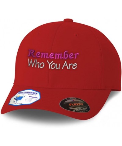 Flexfit Hats for Men & Women Remember Who You are Polyester Dad Hat Baseball Cap Red $19.79 Baseball Caps