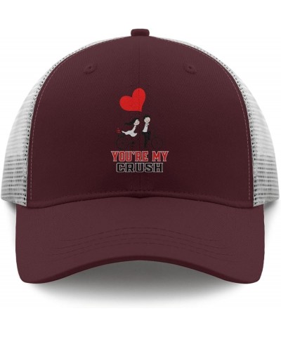 You're My crushh Trucker hat Runners hat Apricot Running hat Gifts for Women Hiking Caps Chestnut Red $9.27 Baseball Caps