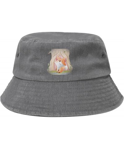 Funny Foxes Bucket Hat for Women Men Summer Travel Sun Hat Outdoor Cap Funny Bucket Hats Gray $10.98 Bucket Hats