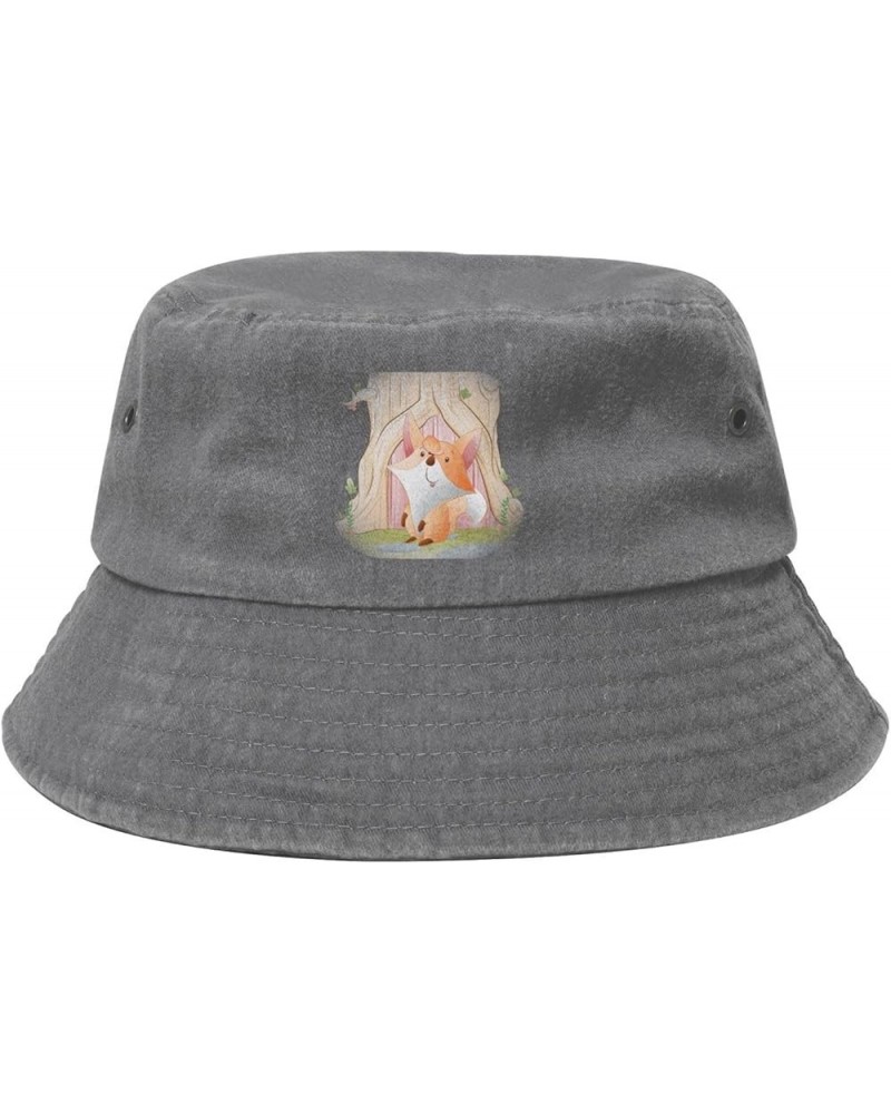 Funny Foxes Bucket Hat for Women Men Summer Travel Sun Hat Outdoor Cap Funny Bucket Hats Gray $10.98 Bucket Hats