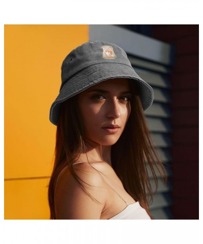 Funny Foxes Bucket Hat for Women Men Summer Travel Sun Hat Outdoor Cap Funny Bucket Hats Gray $10.98 Bucket Hats