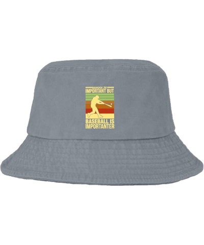 School is Important But Baseball is Importanter Bucket Hats Bucket Hats Funny Women Hats for Beach Accessories for Light Grey...