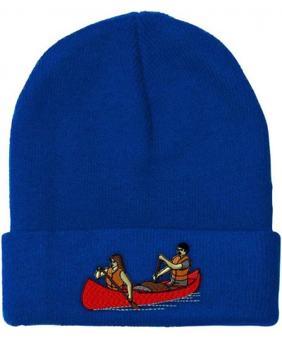 Beanies for Men Red Canoe Embroidery Canoeing Paddle Winter Hats for Women Acrylic Skull Cap 1 Size Royal Blue Design Only $1...