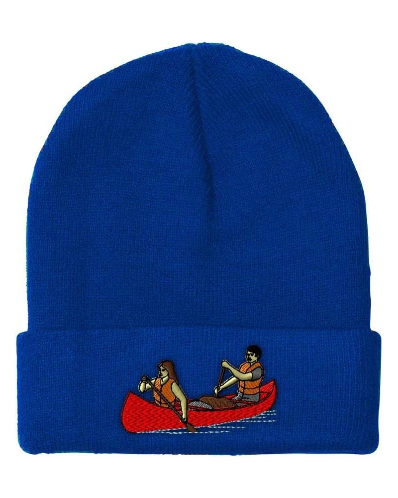 Beanies for Men Red Canoe Embroidery Canoeing Paddle Winter Hats for Women Acrylic Skull Cap 1 Size Royal Blue Design Only $1...