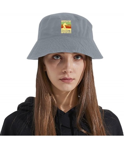 School is Important But Baseball is Importanter Bucket Hats Bucket Hats Funny Women Hats for Beach Accessories for Light Grey...