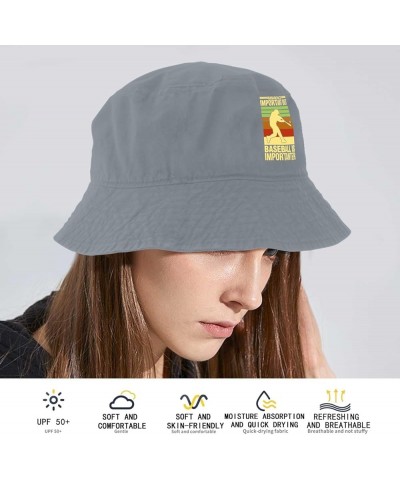 School is Important But Baseball is Importanter Bucket Hats Bucket Hats Funny Women Hats for Beach Accessories for Light Grey...