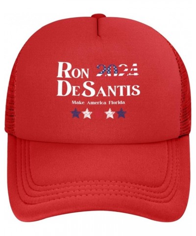 Make America Florida Ron Desantis 2024 Trucker Hat Men Mesh Baseball Cap Women Dad Hat Sun Hat Cowboy Hat Black Red $10.97 Ba...