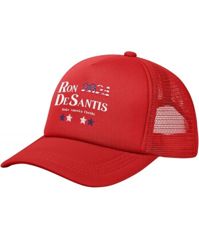 Make America Florida Ron Desantis 2024 Trucker Hat Men Mesh Baseball Cap Women Dad Hat Sun Hat Cowboy Hat Black Red $10.97 Ba...