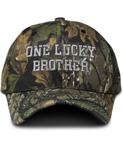 Custom Camo Baseball Cap 1 Lucky Brother Blessed Family Brother Cotton Forest Tree Green Design Only $13.50 Baseball Caps