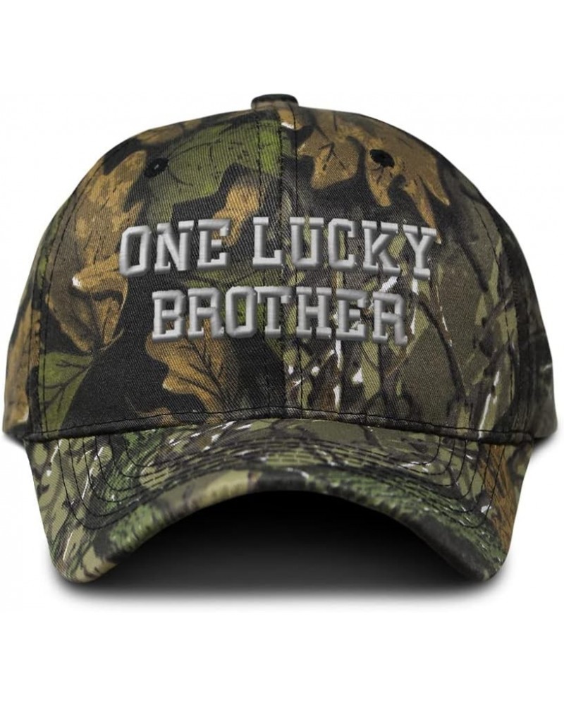 Custom Camo Baseball Cap 1 Lucky Brother Blessed Family Brother Cotton Forest Tree Green Design Only $13.50 Baseball Caps