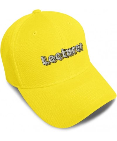 Custom Baseball Cap Lecturer Professor Acrylic University Dad Hats for Men and Women Yellow Design Only $16.19 Baseball Caps