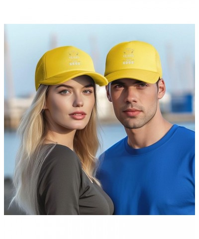 Dad Hat/Cap Mesh Baseball Cap Adjustable Trucker Hat Unisex Yellow $11.90 Baseball Caps