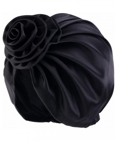 Cuffed Beanie Hat for Men Women Muslim Turban Flowers Hair Bonnet Head Scarf Wrap Cover Winter Hats for Women Black $6.60 Sku...