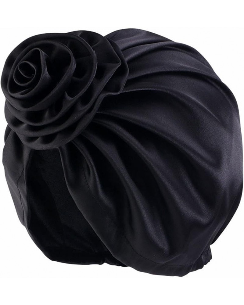 Cuffed Beanie Hat for Men Women Muslim Turban Flowers Hair Bonnet Head Scarf Wrap Cover Winter Hats for Women Black $6.60 Sku...