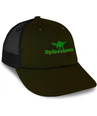 Custom Custom Trucker Hat Baseball Cap Spinosaurus Jurassic Cotton Prehistoric Dad Hats for Men & Women Loden Black Design On...