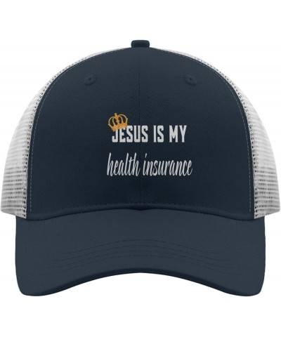 jesuss is My healthh insurancee Baseball Cap Vintage hat Apricot Mens Baseball Cap Gifts for Mom Golf Hats Marine Blue $9.73 ...