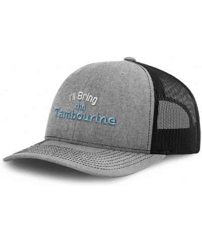 Richardson Trucker Hat I'll Bring The Tambourine Polyester Baseball Cap Heather Grey Black $19.59 Baseball Caps