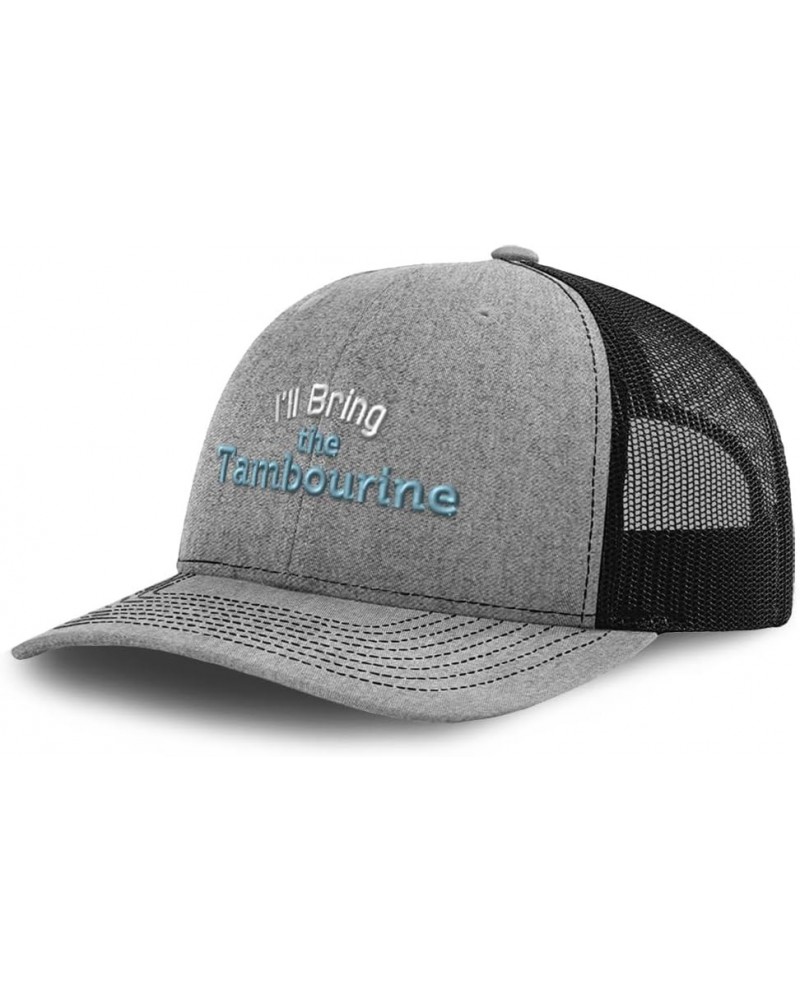 Richardson Trucker Hat I'll Bring The Tambourine Polyester Baseball Cap Heather Grey Black $19.59 Baseball Caps