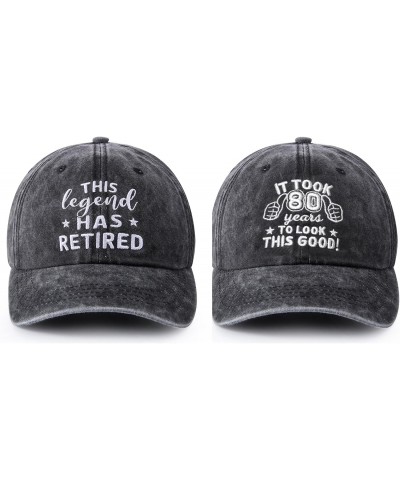 Retirement Gifts for Men Women & 80th Birthday Gifts for Men -Funny Retired Embroidered Washed Cotton Hats for Dad Father Mom...